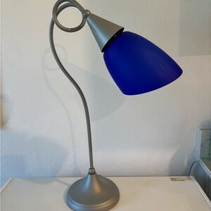 Modern Blue and Silver Table Lamp